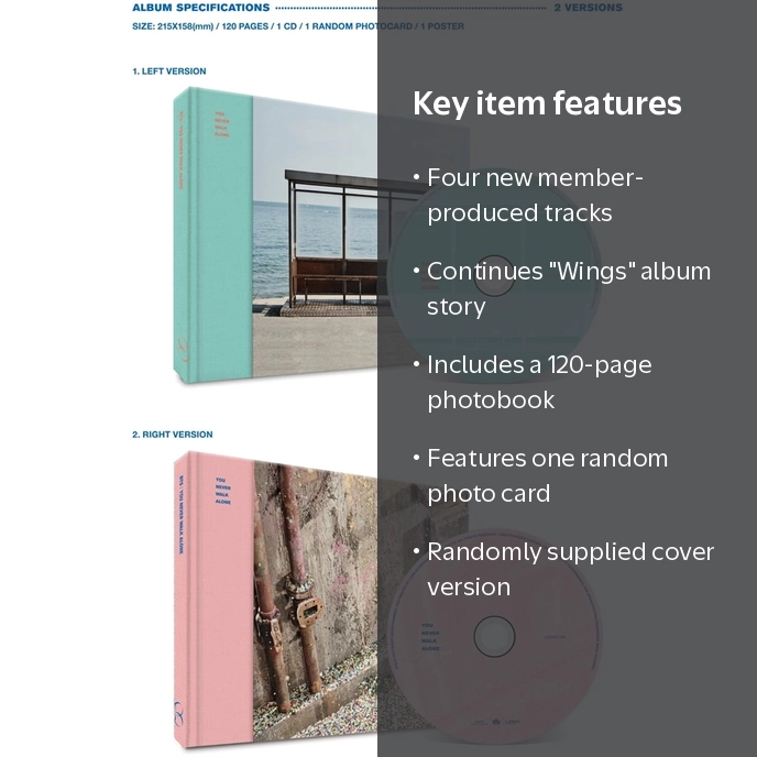 BTS - You Never Walk Alone Album, Wings Continuation, Random Cover