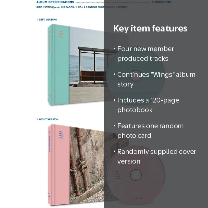 BTS - You Never Walk Alone Album, Wings Continuation, Random Cover