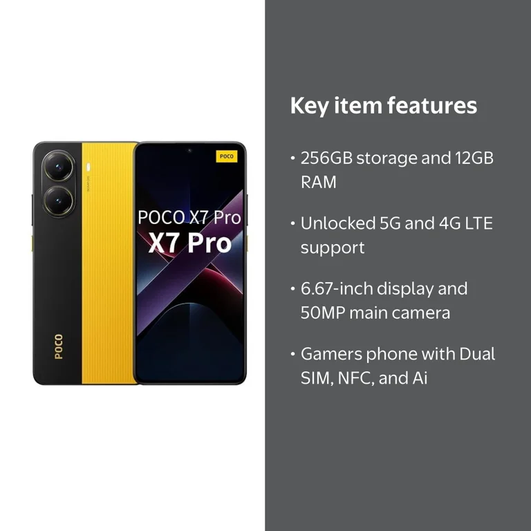 Xiaomi Poco X7 PRO 5G 256GB ROM 12GB RAM Dual SIM Unlocked
