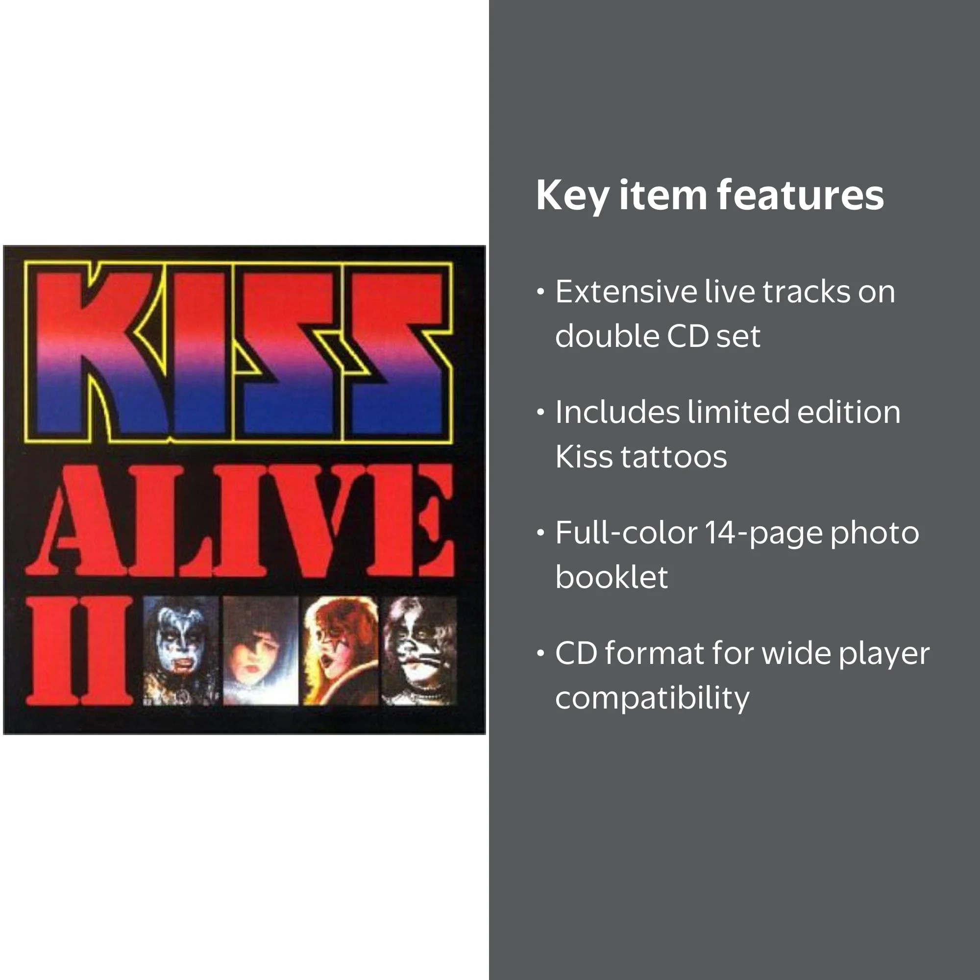 Kiss - Alive II Remastered Heavy Metal CD with Limited Edition