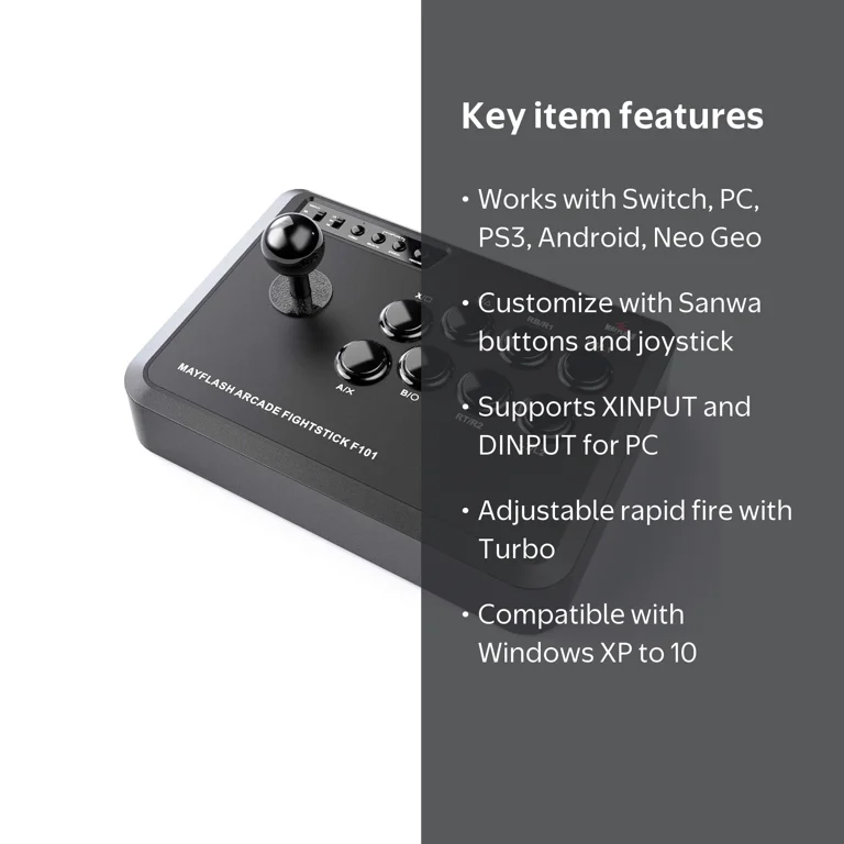 Mayflash F101 Arcade Fight Stick Joystick for PS4 PS3 XBOX ONE 360