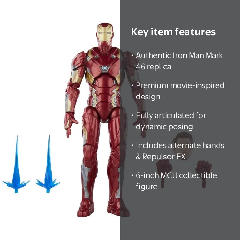 Hasbro Marvel Legends Iron Man Mark 46 Action Figure, 6