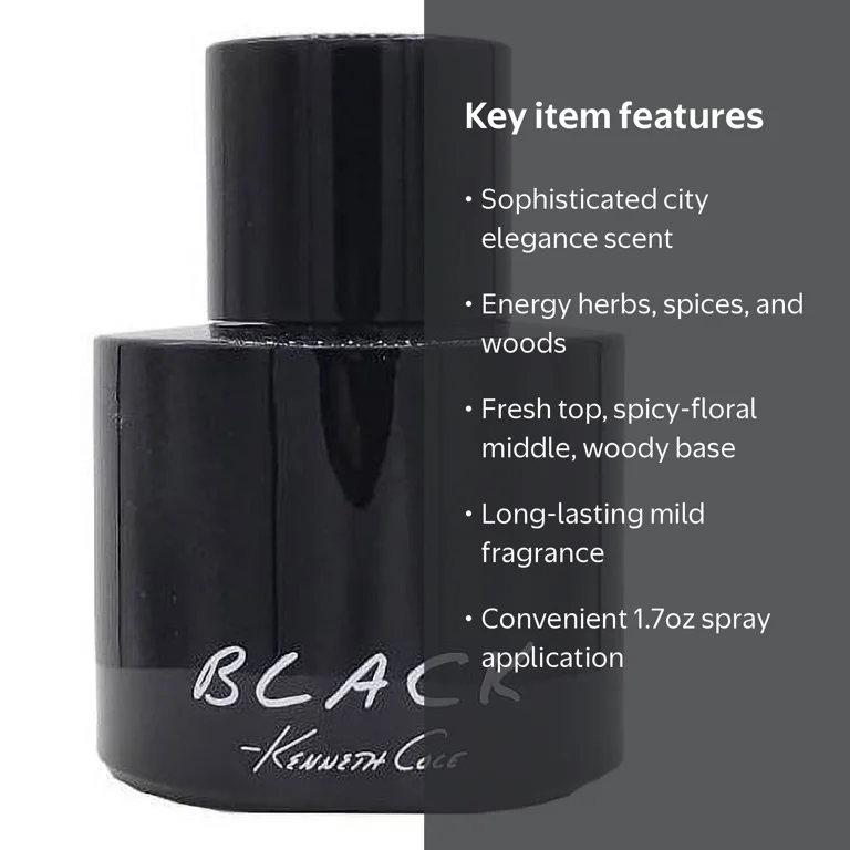 Kenneth Cole, Eau de Toilette Spray, 1.7 fl oz, Black for Men