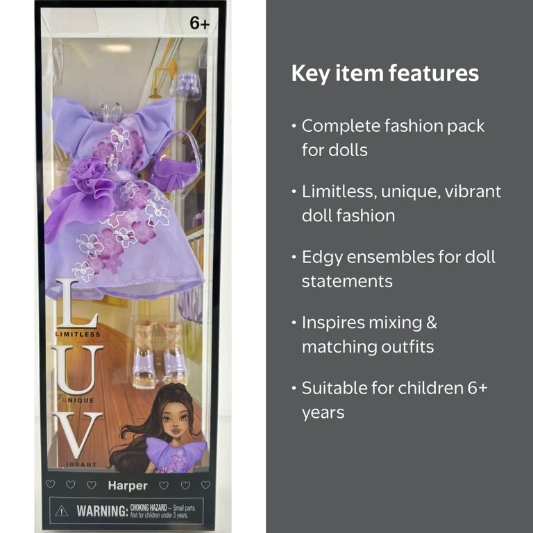 LUV Fashion Doll Accessory Pack - Harper Outfit for Ages 6+