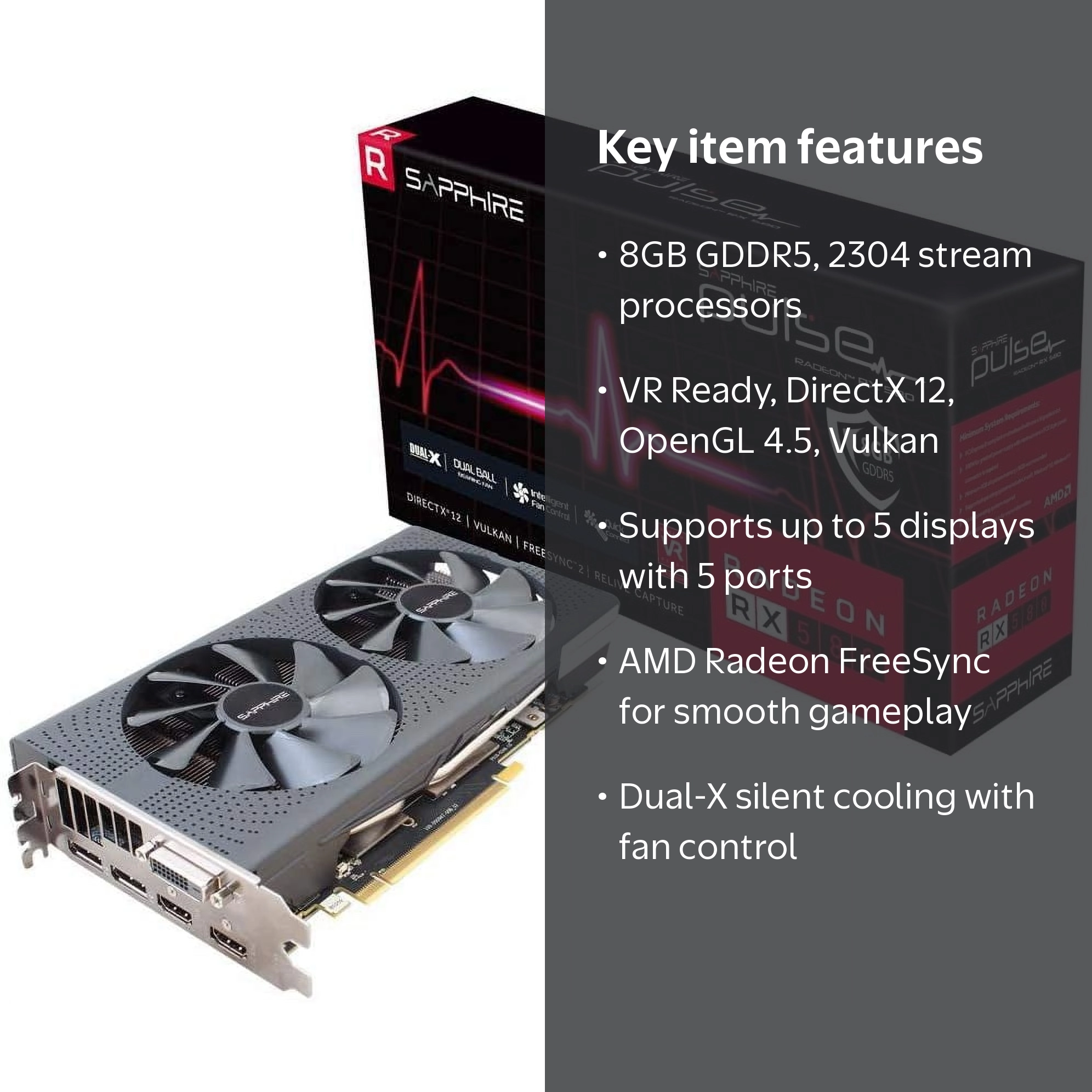 Sapphire Pulse Radeon RX 580 Computer Video Card - Walmart.com