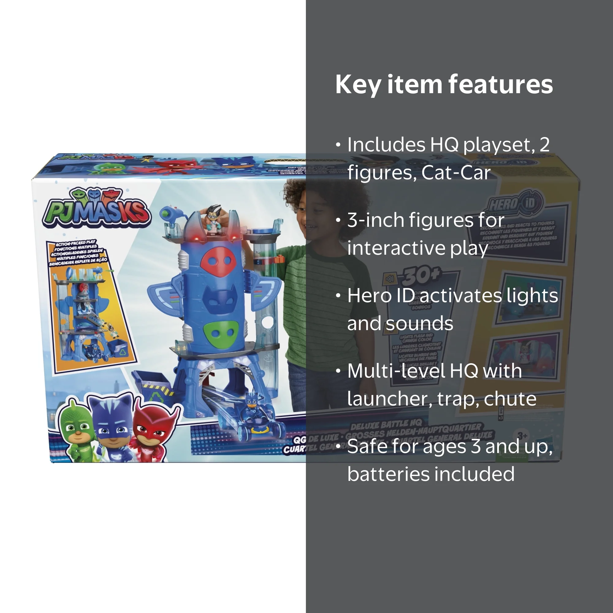 PJ Masks Deluxe Battle HQ Set, Preschool HeadQuarters Playset with