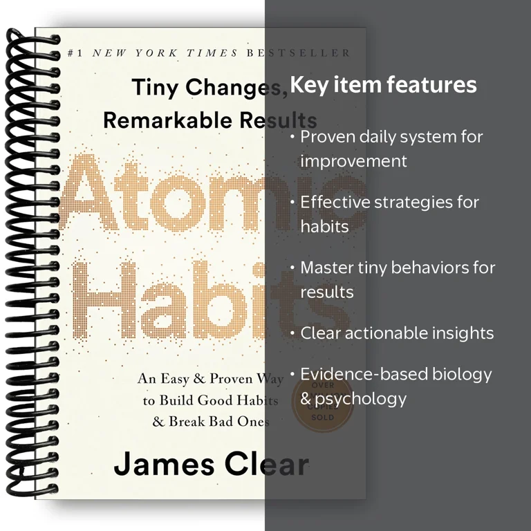 James Clear Atomic Habits Spiral Bound Book, System for Changing