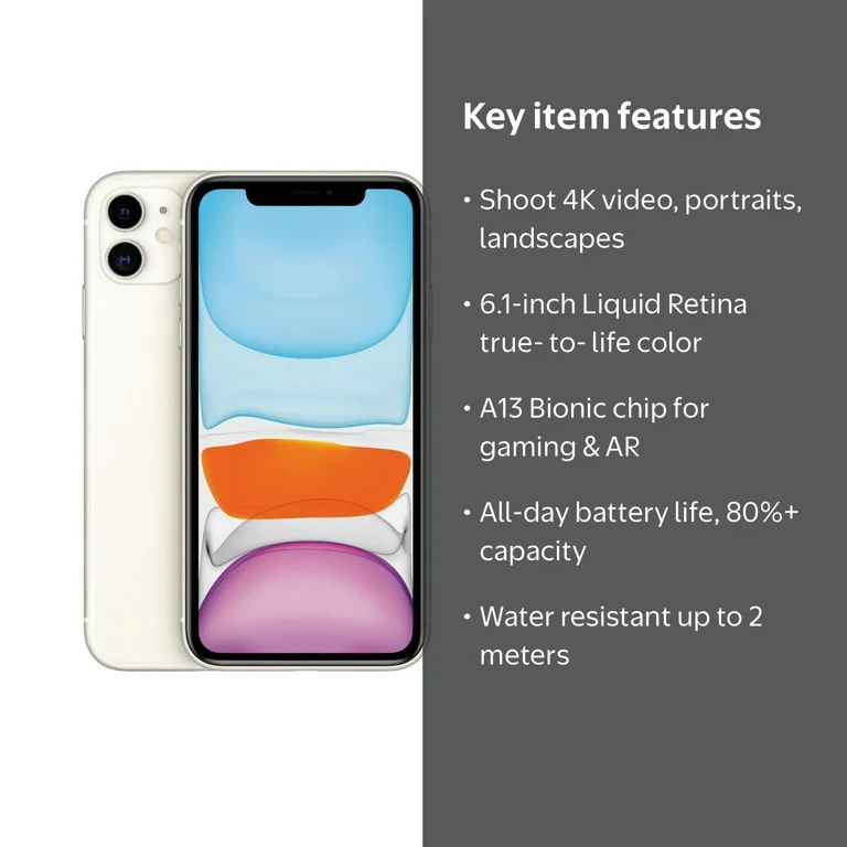 Restored Apple iPhone 11 - Carrier Unlocked - 128GB White