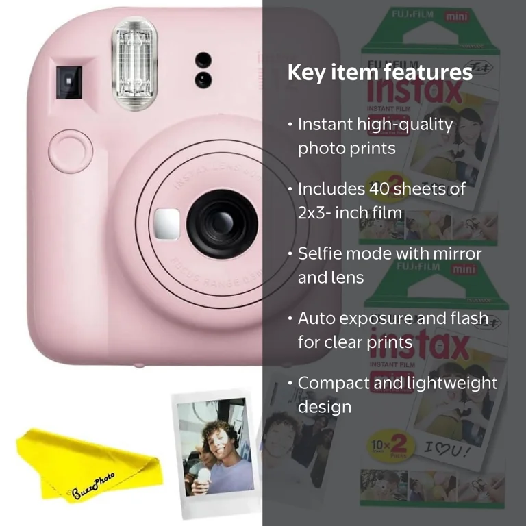 fujifilm instax mini 8 backpack bundle pink 12 Instant Camera Blossom + Carrying Case + Fuji Instax Film Value Pack (40 Sheets) Accessories Bundle, Color Filters, Photo Album, Assorted Frames : Electronics The Fujifilm INSTAX Mini SE Camera Bundle in pink comes with everything you need to capture those special moments Fujifilm Instax Mini 8 Bundle