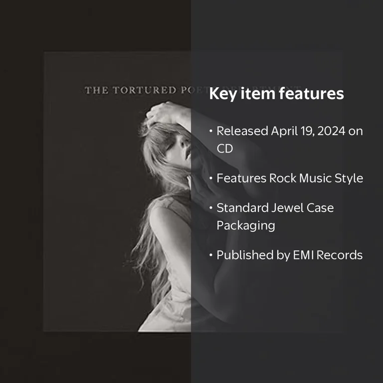 Taylor Swift, The Tortured Poets Department, CD Album, Rock Genre