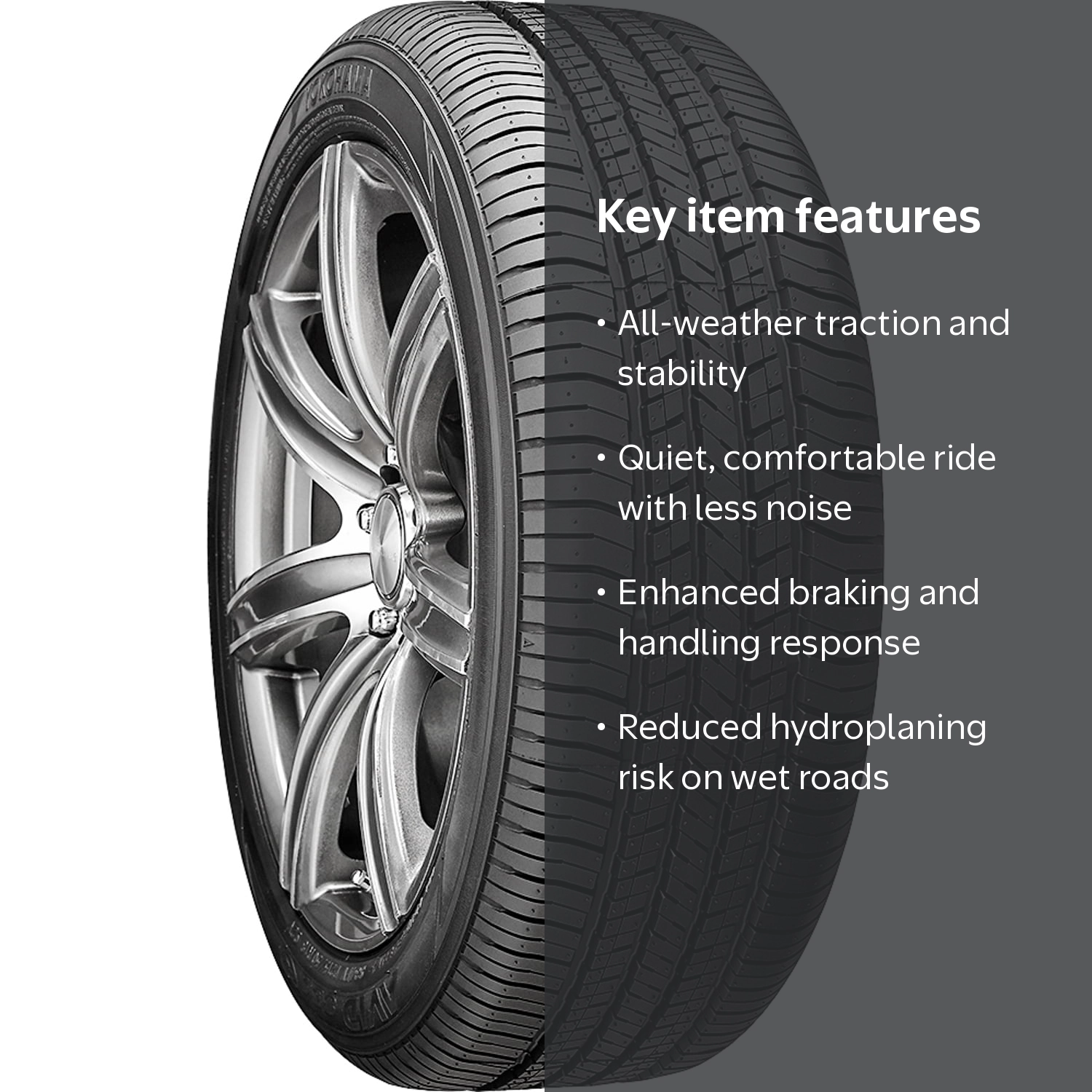 Yokohama Avid S34FV All-Season Tire, P215/50R18 92V BW, Enhanced