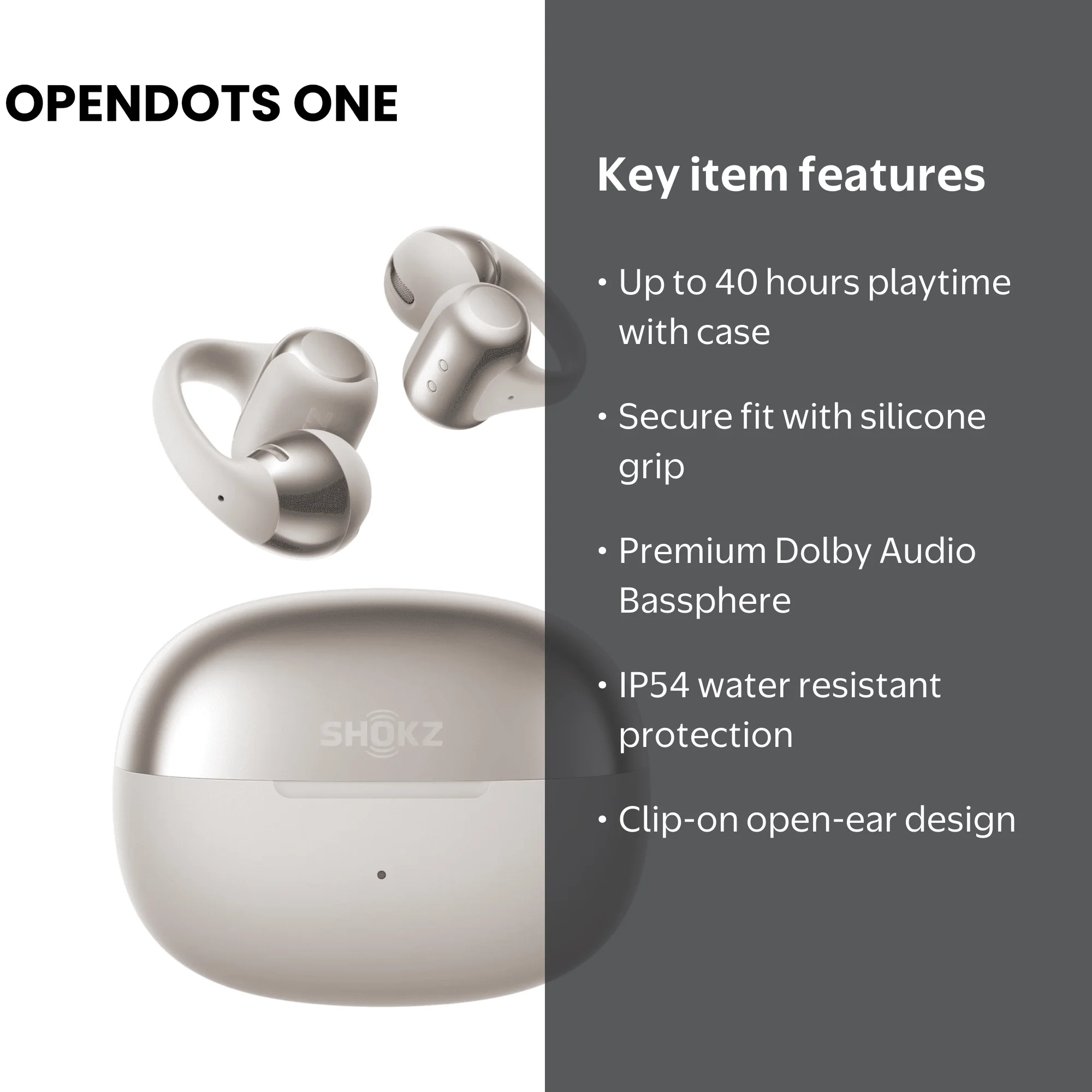 SHOKZ OpenDots ONE - Open-Ear Headphones - Wireless Bluetooth