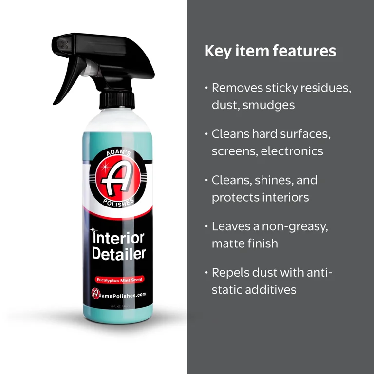 Adam's Interior Detailer, Blue, Eucalyptus 16oz, All-In-One