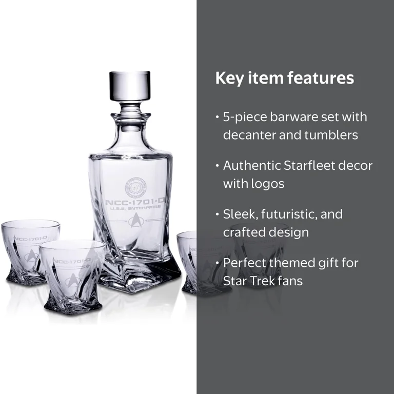 Star Trek: The Next Generation 5-Piece Whiskey Decanter Set
