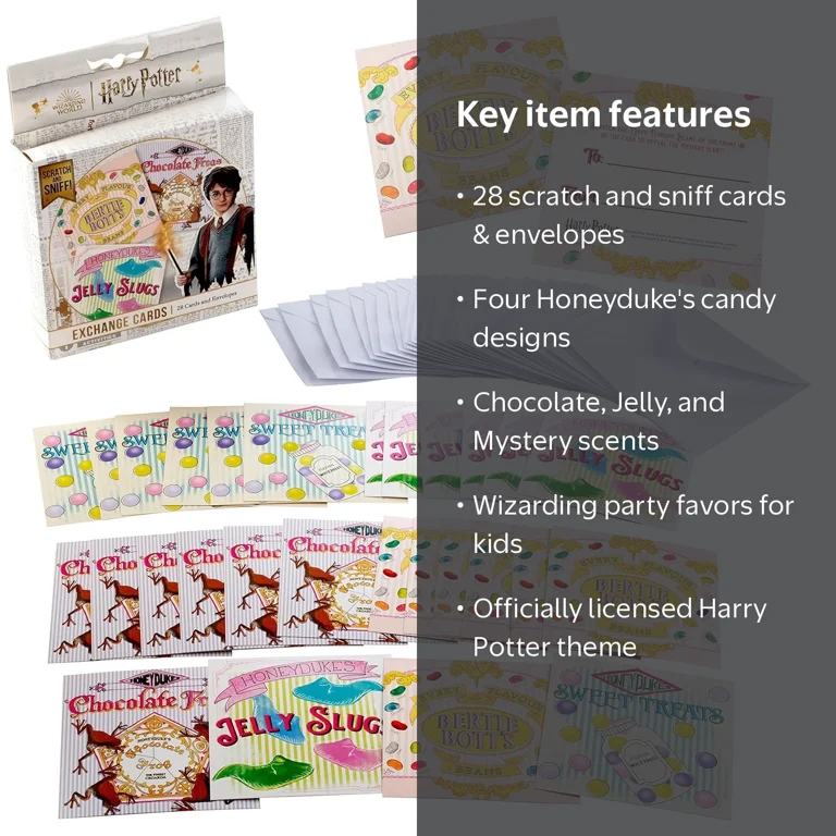 Harry Potter, Candy Scratch & Sniff Card Set, 28ct, Includes