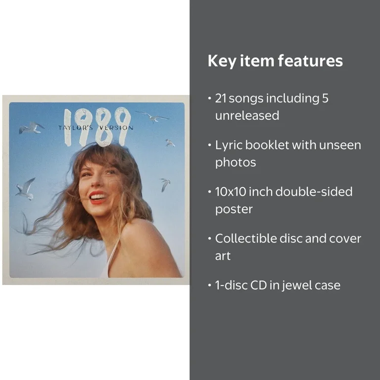 Taylor Swift - 1989 (Taylor's Version) Music CD with Bonus Tracks