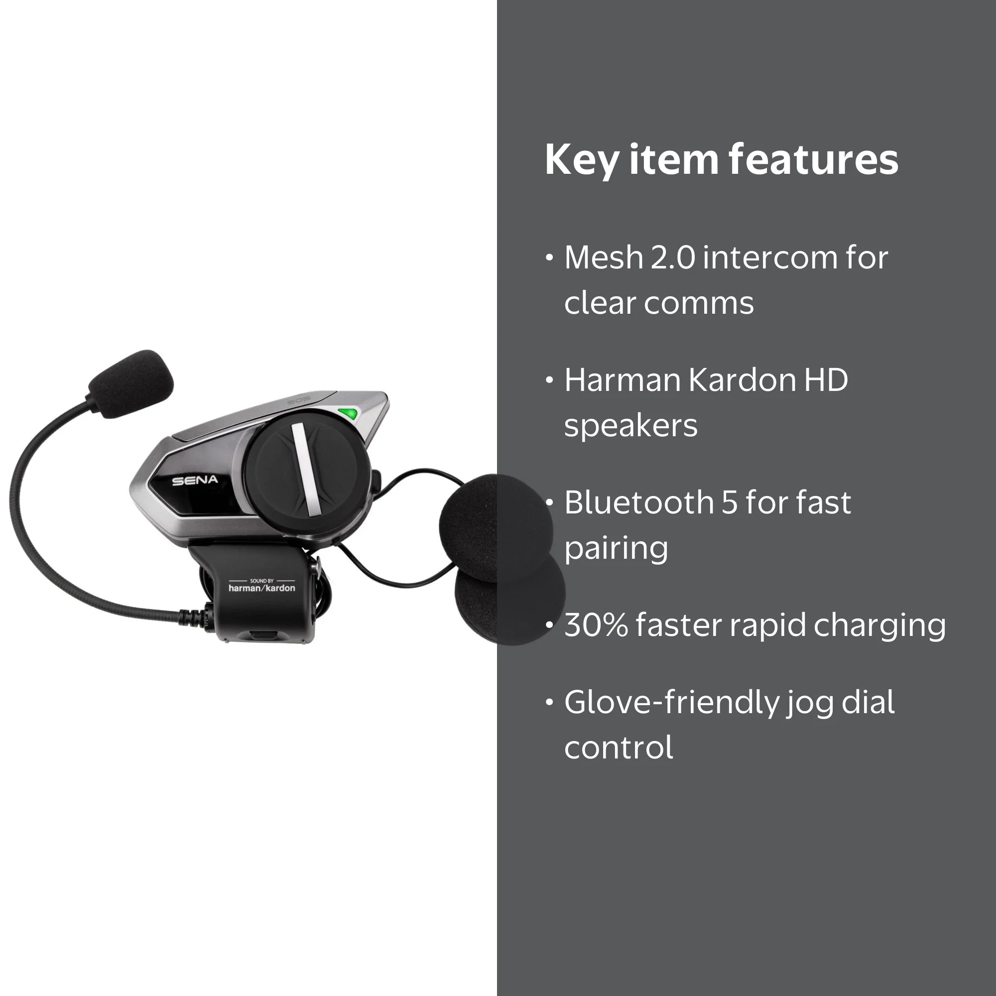 Sena 50S Dual Motorcycle Bluetooth Headset with HD Speakers & Mesh