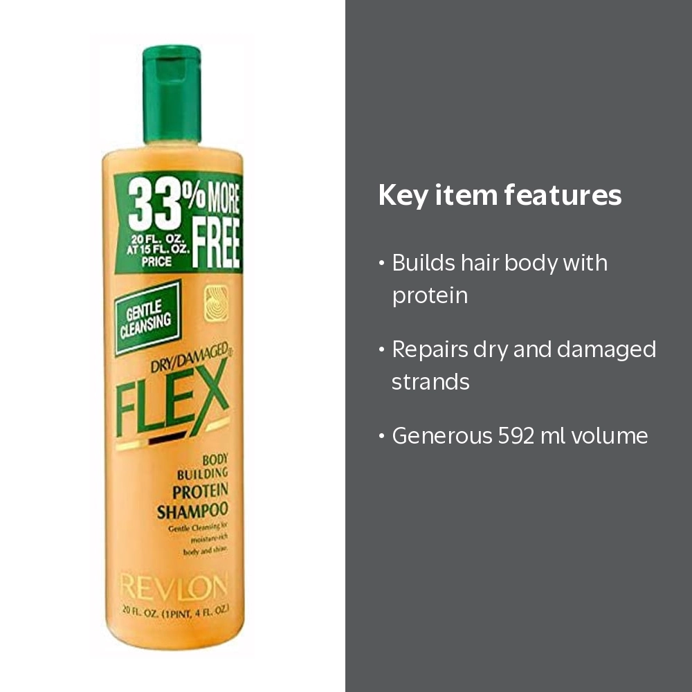 Revlon, Body Building Protein Shampoo, 592 ml, for Dry Damaged
