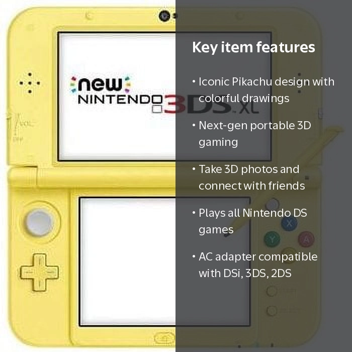 Nintendo New Nintendo 3DS XL Pikachu Yellow Edition, 3D Gaming