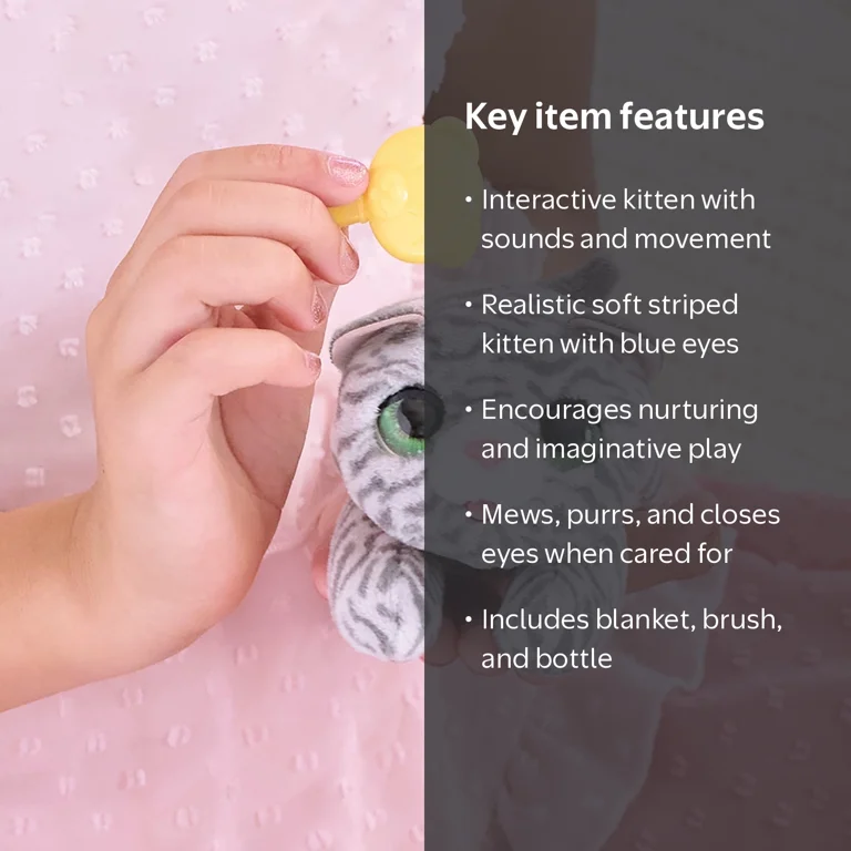 furReal Newborns Kitty Interactive Pet, Small Plush Stuffed Animal