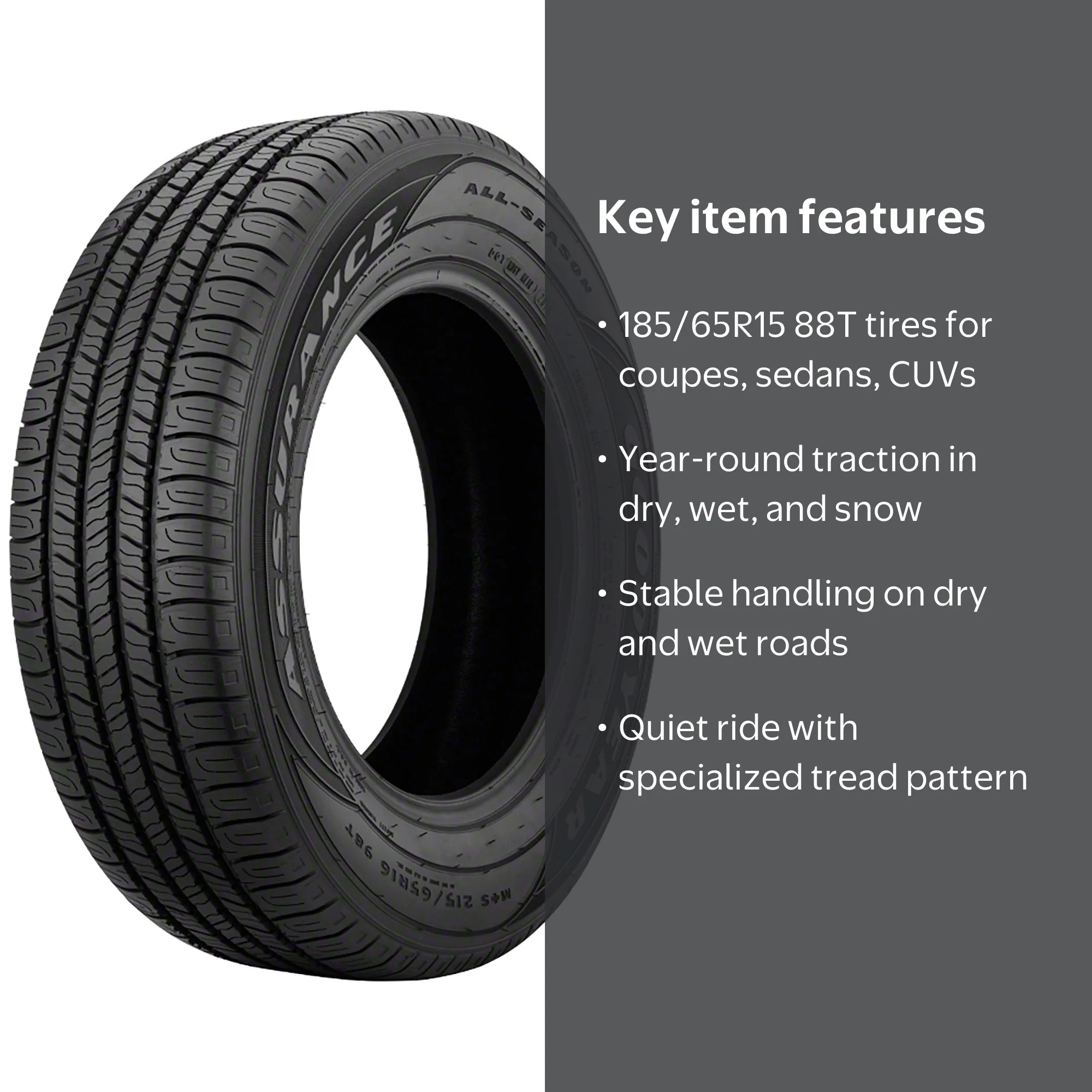 Goodyear Assurance All-Season 185/65R15 88 T Winter Auto Tire for