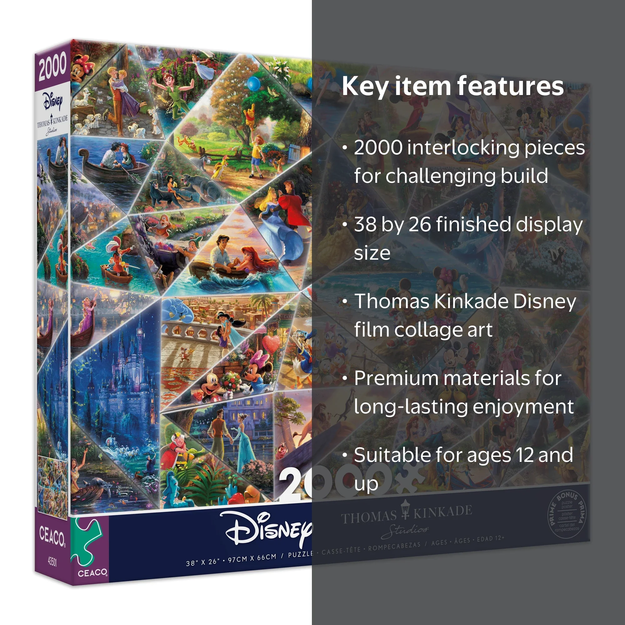Thomas Kinkade Disney Collage 2000 Piece Jigsaw Puzzle - Walmart.com