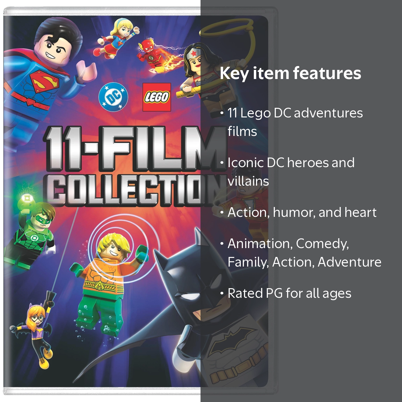 Warner Bros Lego DC Collection, 11-Film DVD, Animation, Action