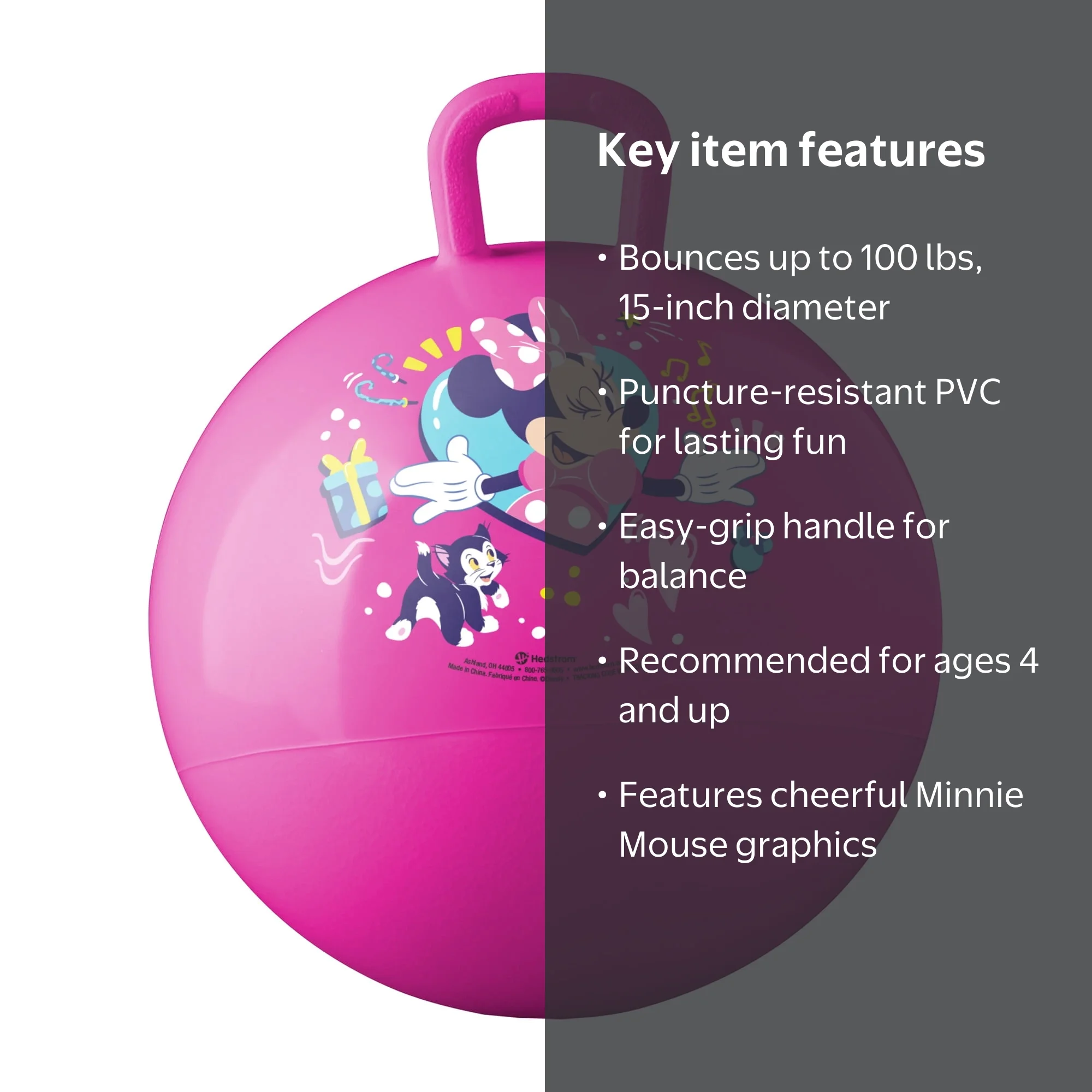 Hedstrom, Minnie Mouse Hopper, Pink, 15-inch, Inflatable Bounce