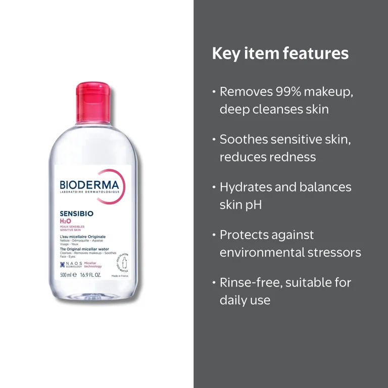Bioderma Sensibio H2O Micellar Water Makeup Remover for Sensitive