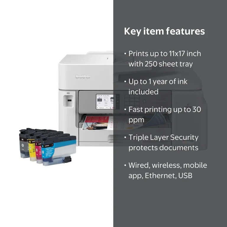Brother MFC-J5855DW INKvestment Tank Color Inkjet All-In-One
