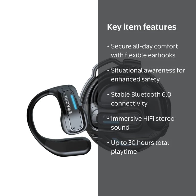 ERAZER X8 Wireless Bluetooth 5.4 Open-Ear Earbuds, AI Translator