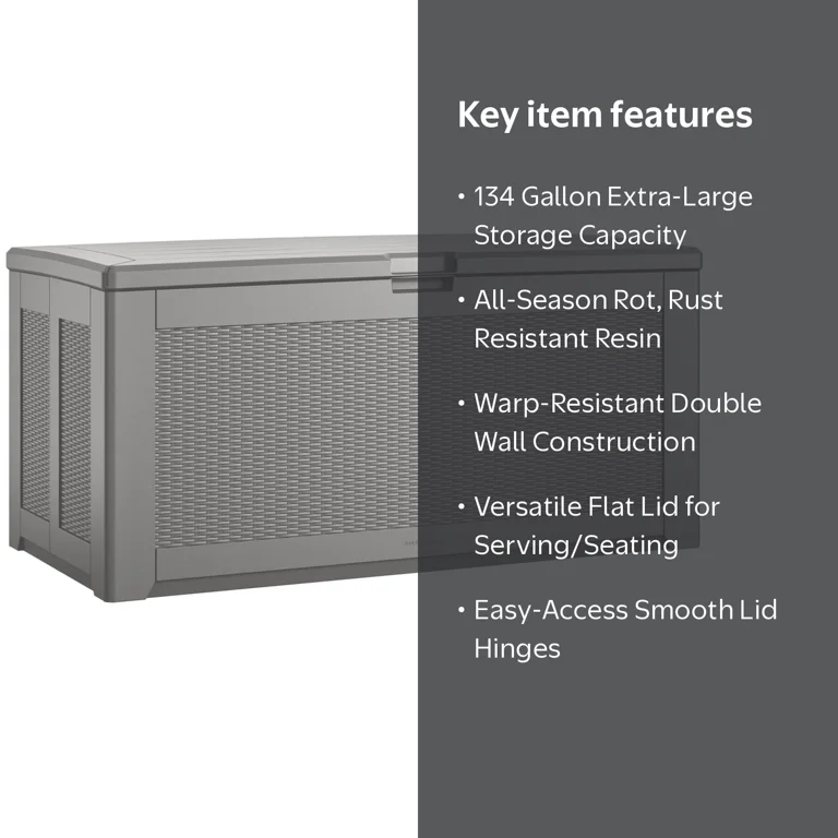 Rubbermaid Deck Box, Extra Large, 134 Gallon, Light Grey - Walmart.com