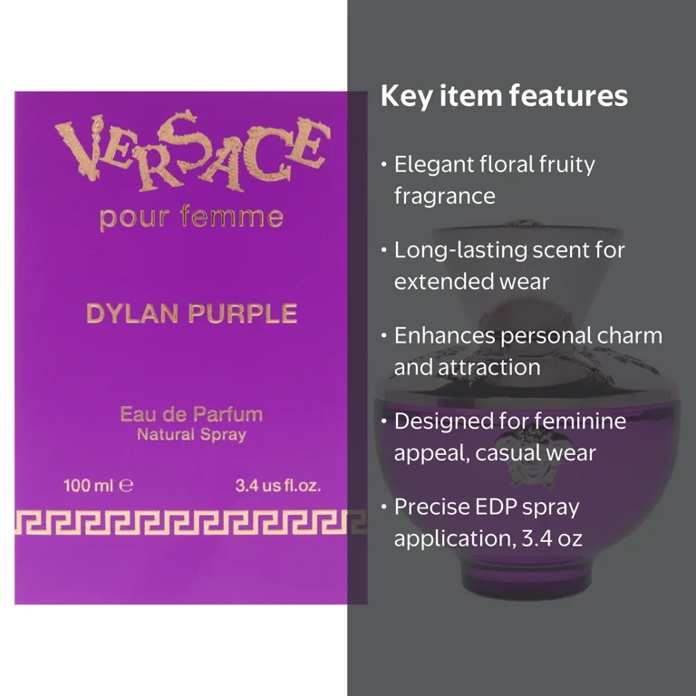 Versace Dylan Purple 3.4 oz EDP Spray, Floral Fruity Women's