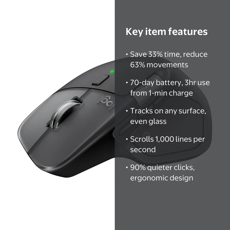 Logitech MX Master 4 for Mac, Ergonomic Bluetooth Mouse with