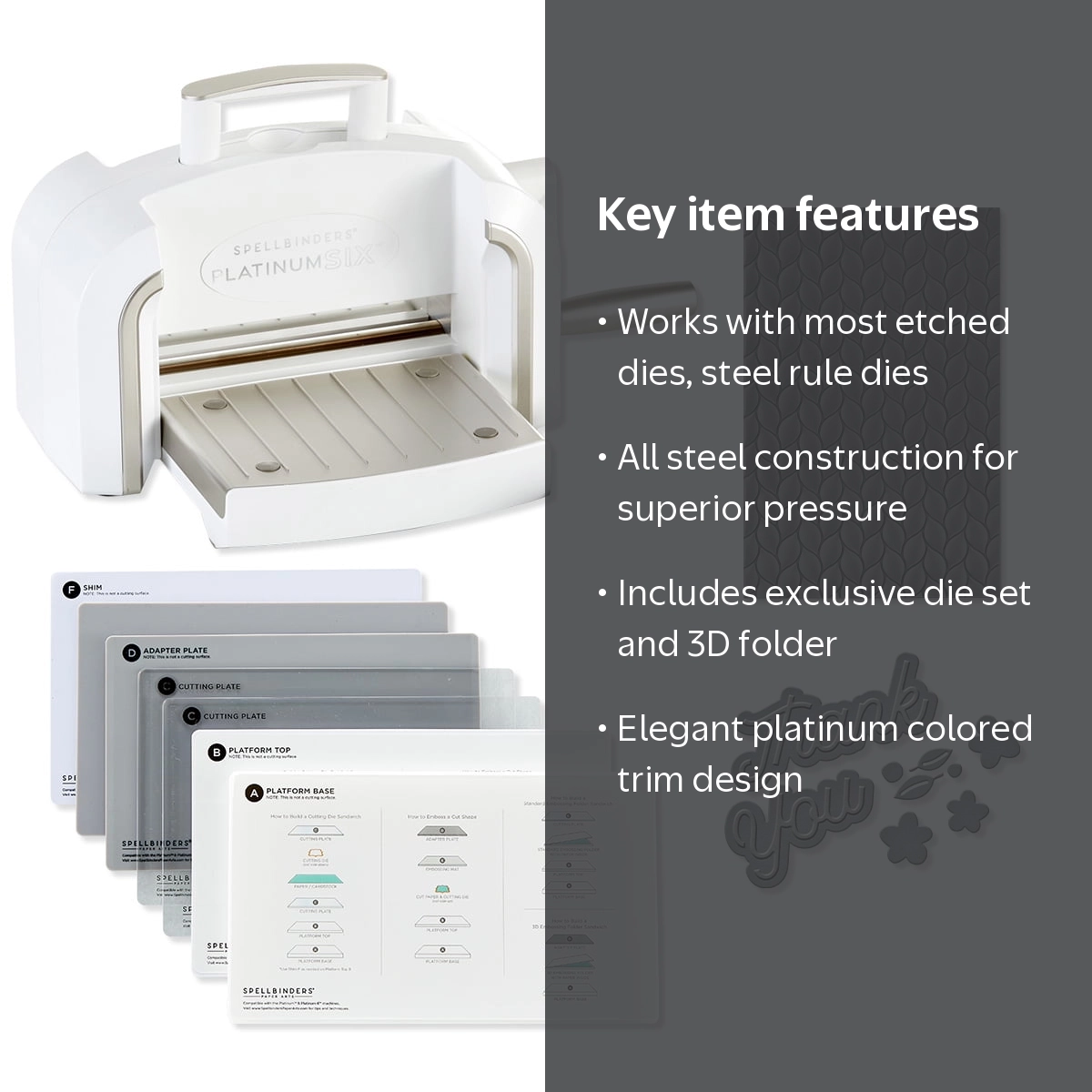 Spellbinders Platinum 6.0 Die Cutting & Emboss Machine plus