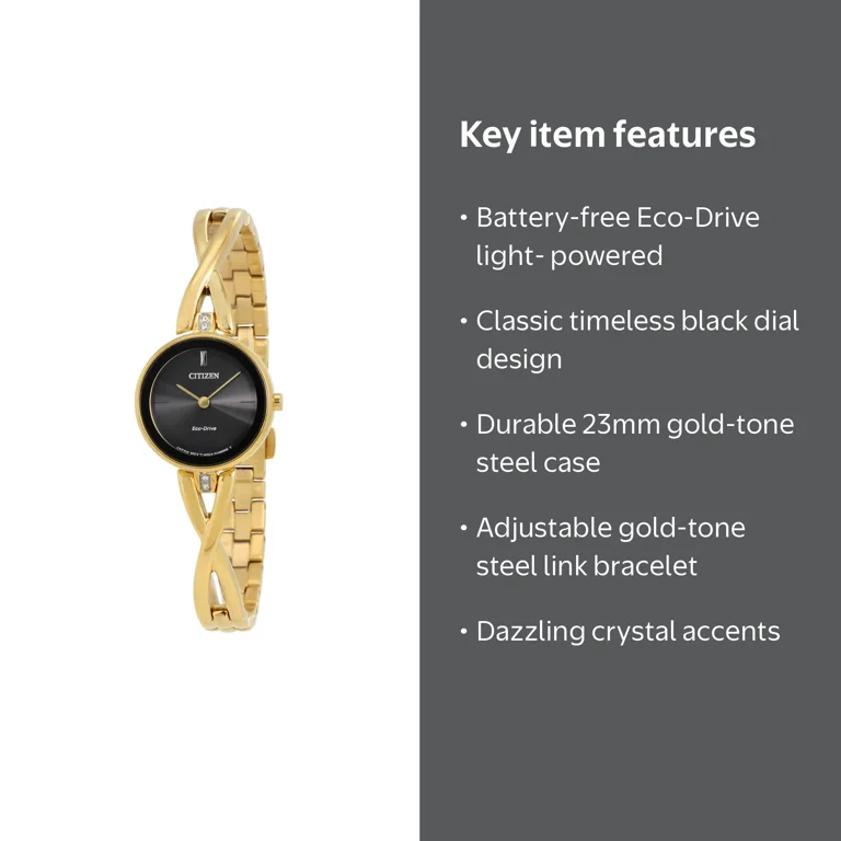 Citizen Women's Eco-Drive Axiom Gold-Tone Watch, Crystal Accents