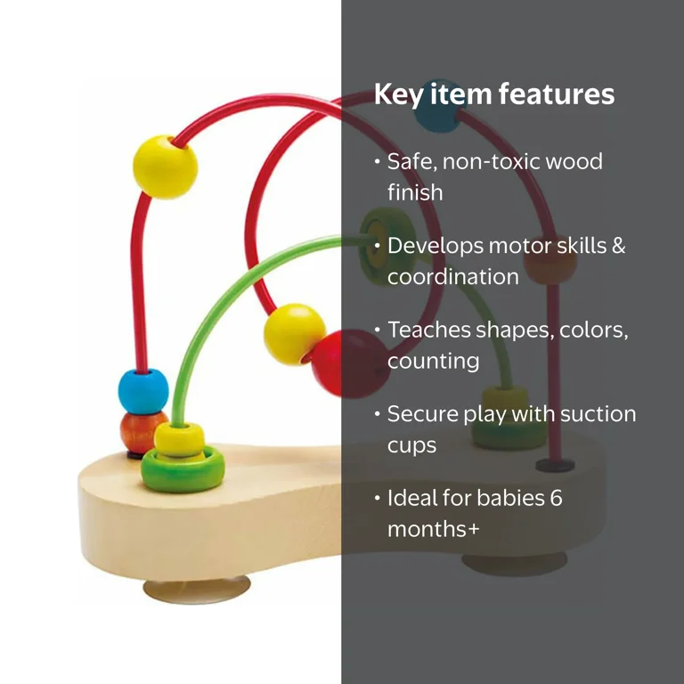 Hape, Wooden Bead Maze, Double Bubble, Baby Toddler Preschool