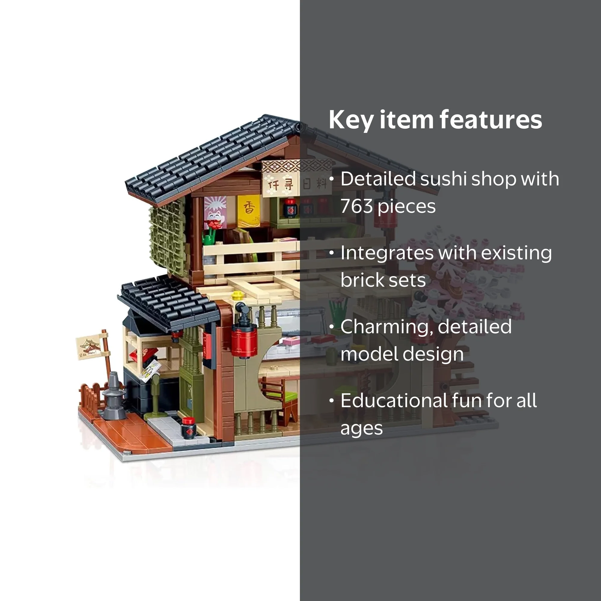 NAYIHOOP Japanese Sushi Shop House Building Sets for Adults Girls