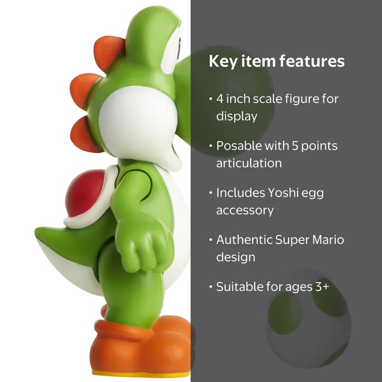 Nintendo Super Mario 4 inch Action Figure - Green Yoshi with Egg
