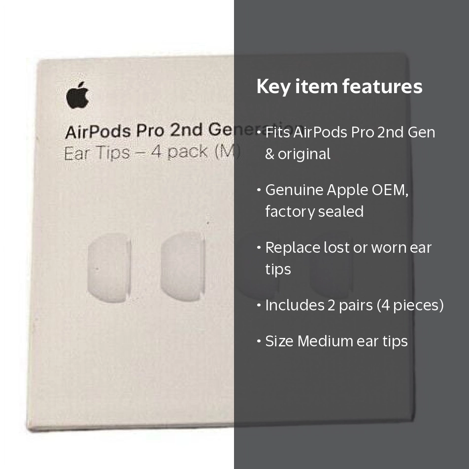 OEM Apple Airpods Pro 2nd Gen Replacement Earbud Tips - 4 Pack