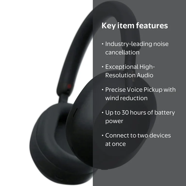 Sony WH-1000XM5/BM Wireless Industry Leading Noise Canceling