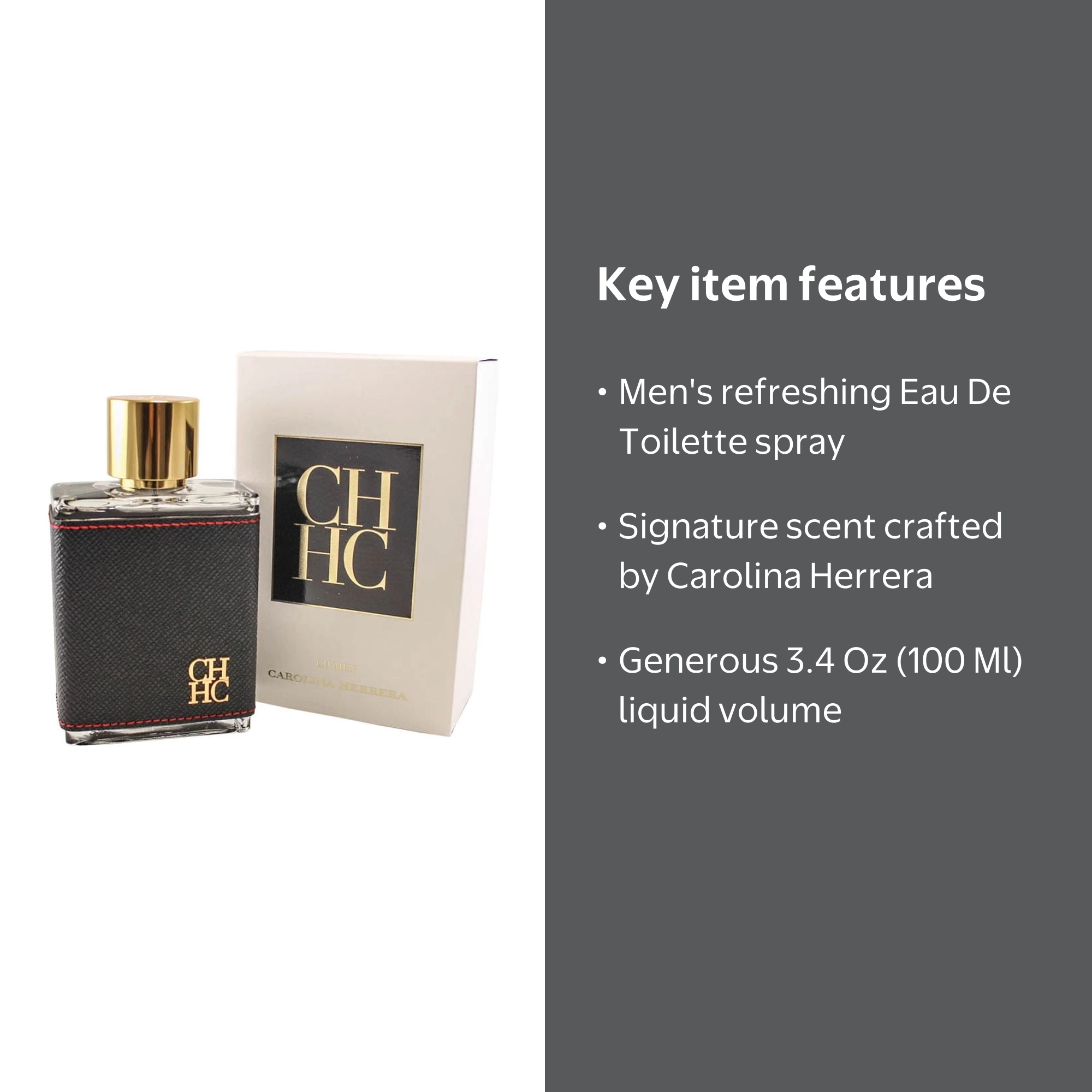 Carolina Herrera CH Eau De Toilette Spray 100ml for Men, Exotic