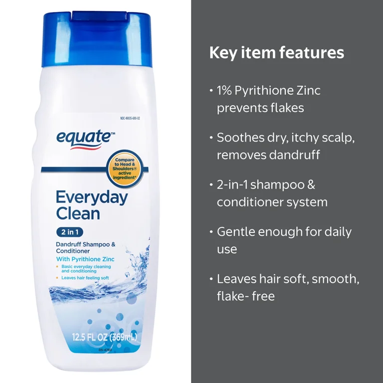 Equate 2 in 1 Dandruff Shampoo and Conditioner with Pyrithione