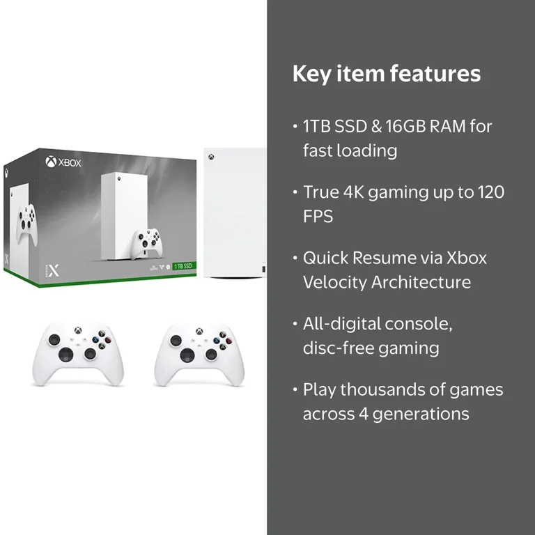 Microsoft Xbox Series X Digital Edition, 1TB SSD, Robot White