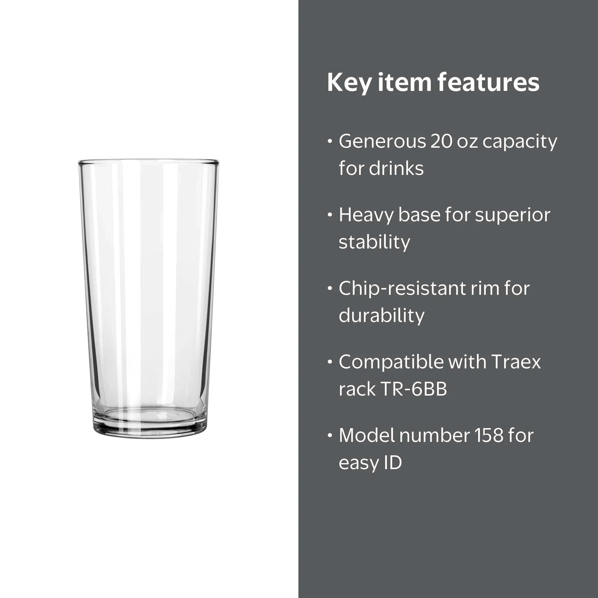 Libbey 158 Heavy Base 20 Ounce Drinking Glassware - Cooler Glass, 12 / CS -  Walmart.com