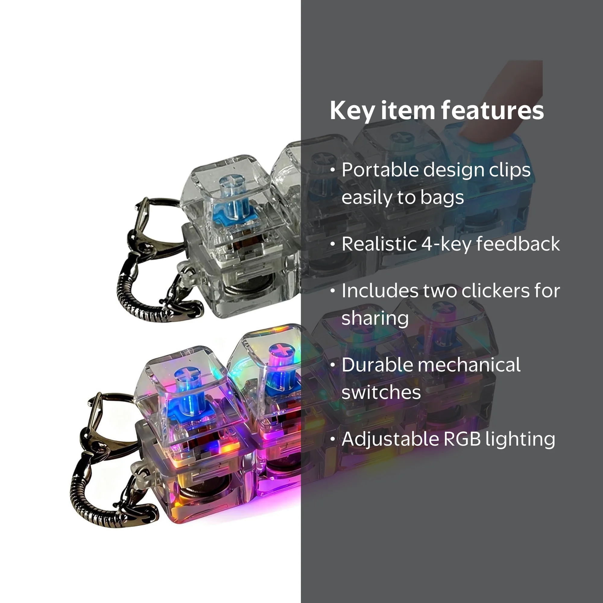 Keycap Fidget – Llavero De Silicona Con Teclas Mecánicas, Juguete Sensorial Para Aliviar El Estrés