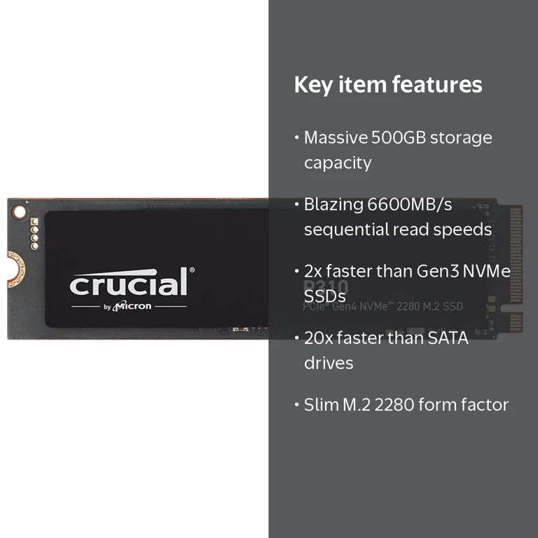 Crucial P310 500GB PCIe Gen4 2280 NVMe M.2 Internal SSD - Walmart.com