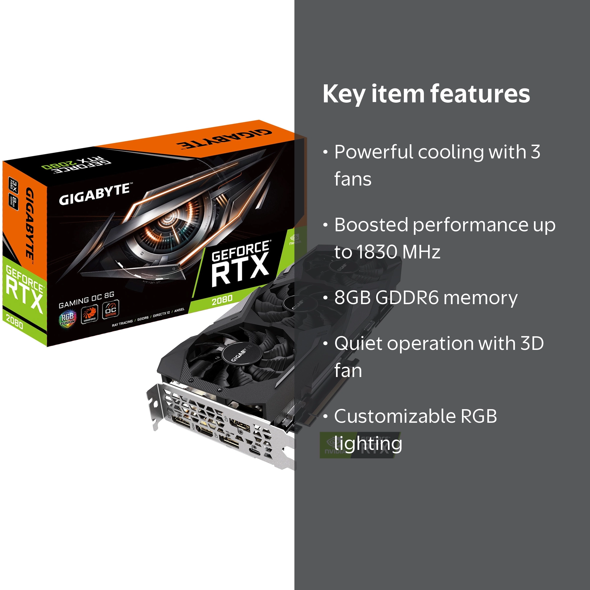 Gigabyte Ultra Durable VGA GV-N2080GAMING OC-8GC GeForce RTX 2080