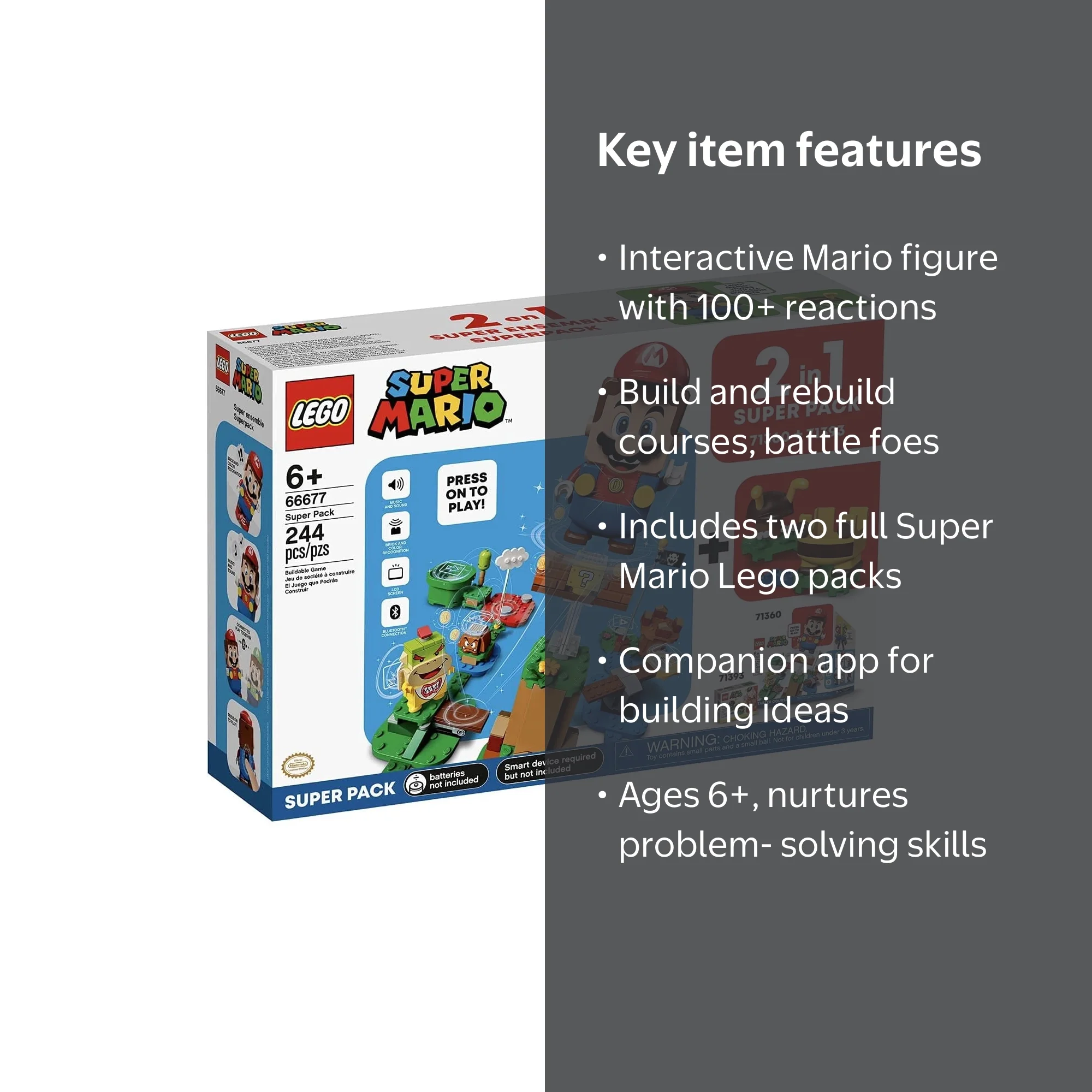 LEGO, Super Mario 2 in 1 Super Pack, 66677, 244-piece - Walmart.com