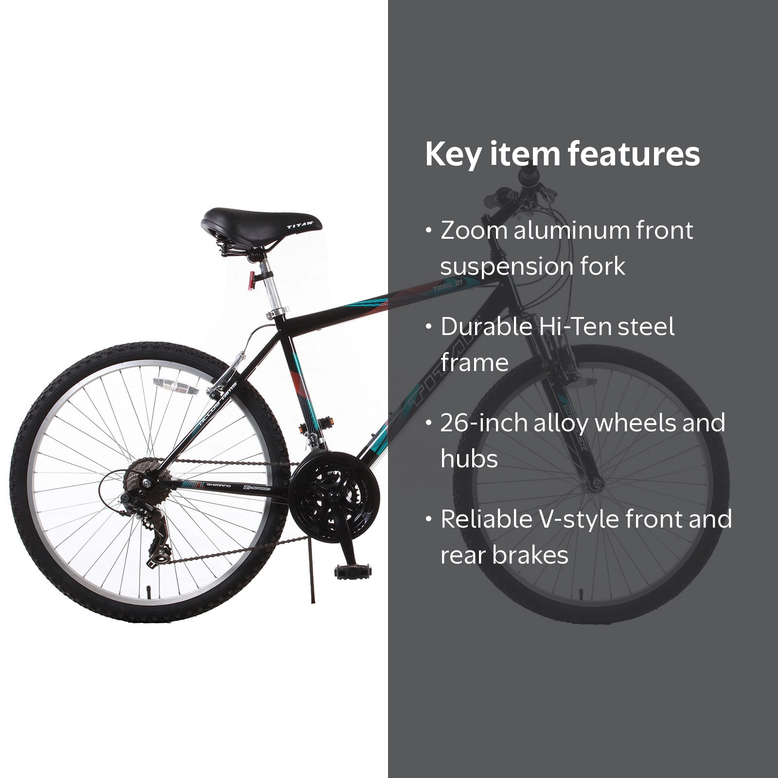 Free Shipping! TITAN Trail 21-Speed Suspension Men's Mountain Bike